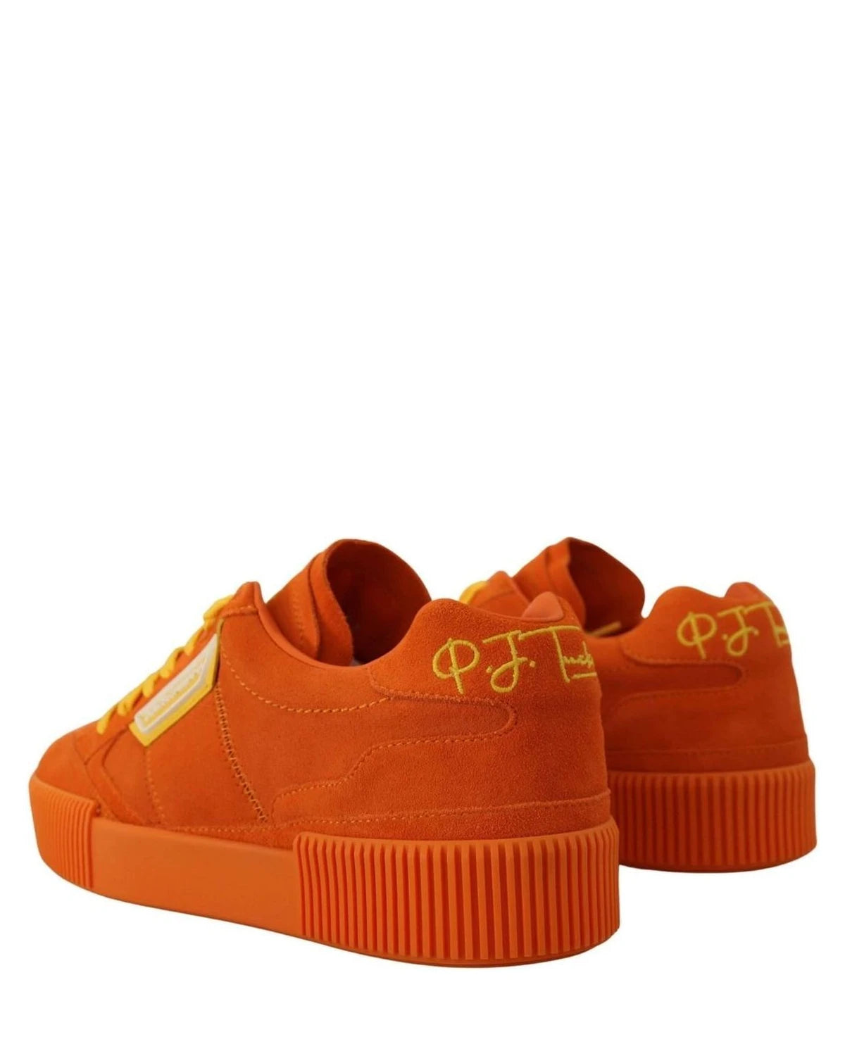 Dolce & Gabbana Orange Leather Pj Tucker Sneakers Sneakers