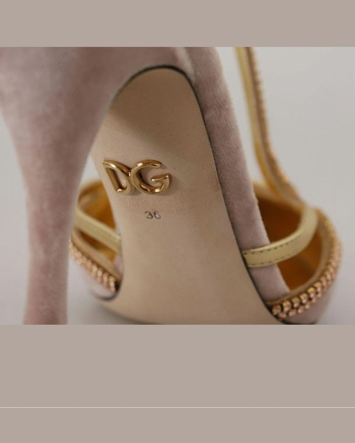 Dolce & Gabbana Pink Crystal T Strap Heels Heels