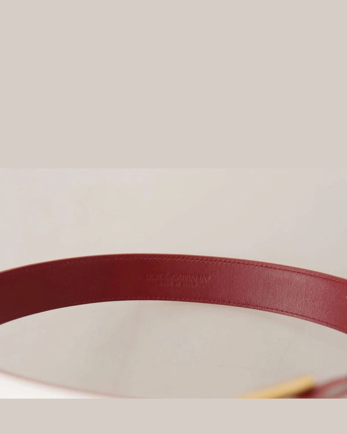 Dolce & Gabbana White Leather Calf Two Toned Gold Metal Buckle Belt Belts