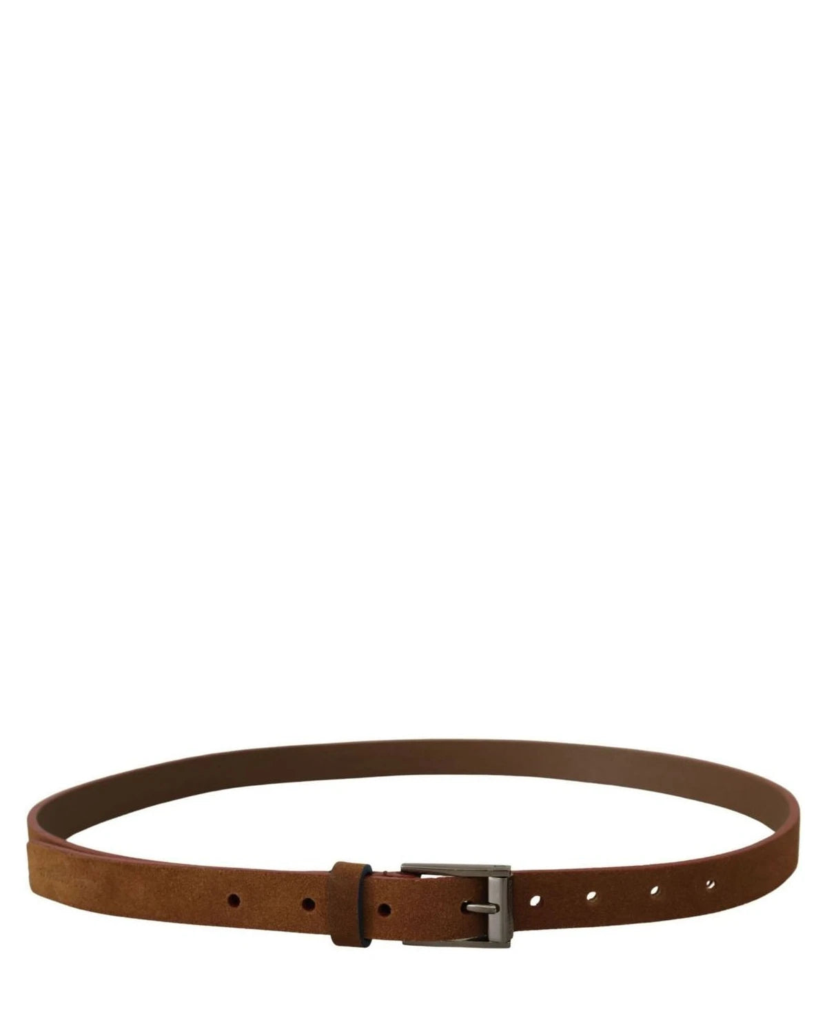 Dolce & Gabbana Brown Logo Engraved Metal Waist Buckle Belt Belts
