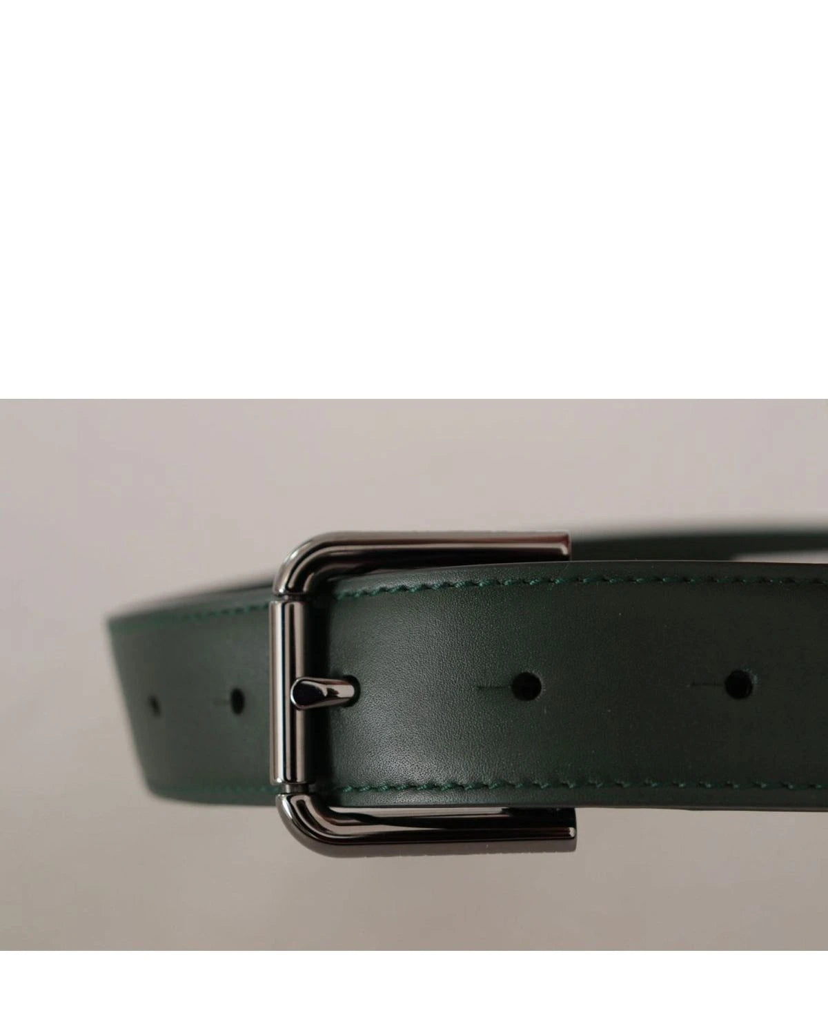 Dolce & Gabbana Green Leather Army Logo Metal Waist Buckle Belt Belts