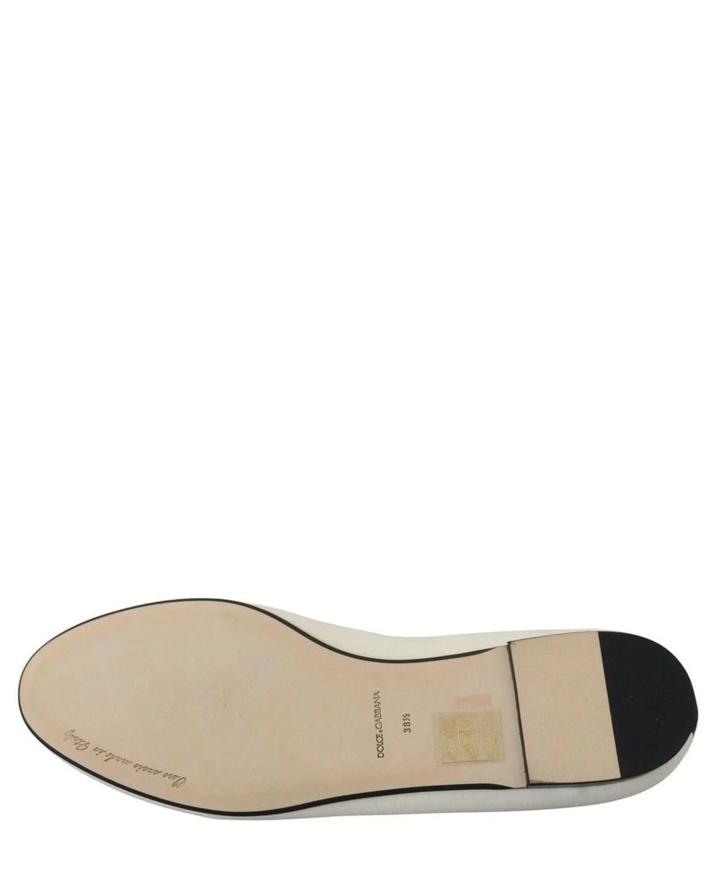 Dolce & Gabbana White Velvet Slip Ons Loafers Flats Flats