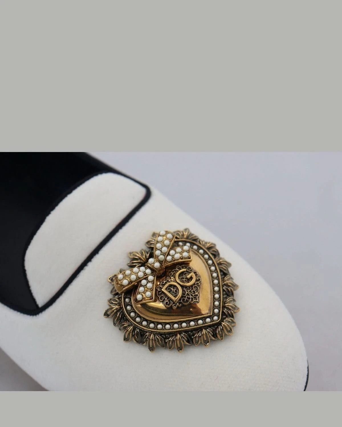 Dolce & Gabbana White Velvet Slip Ons Loafers Flats Flats