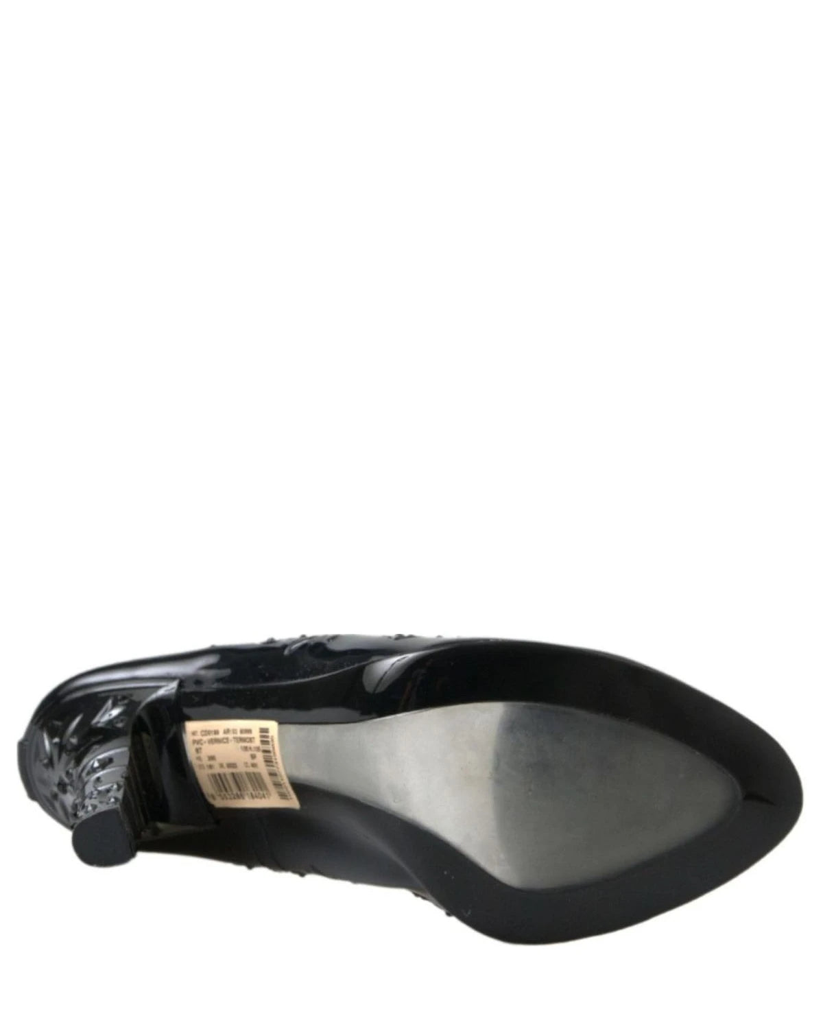 Dolce & Gabbana Black Cinderella Floral Crystal Heels Heels