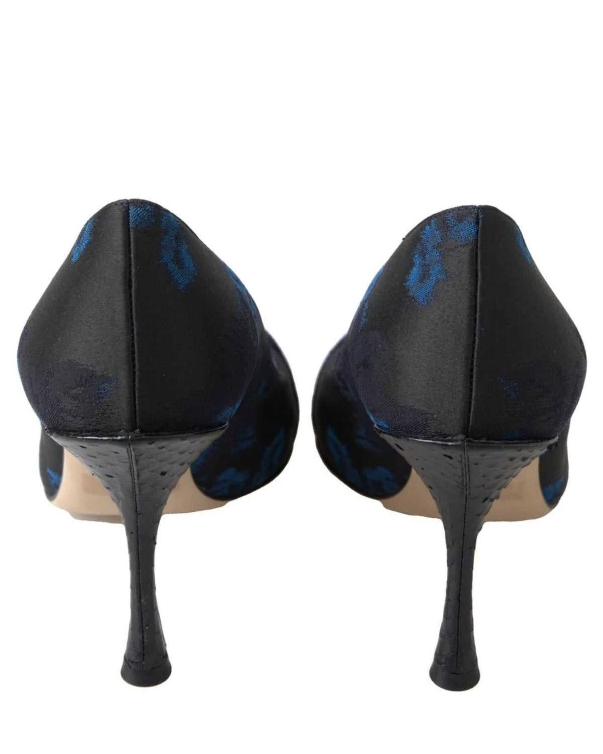 Dolce & Gabbana Blue Floral Ayers Crystal Pumps Heels