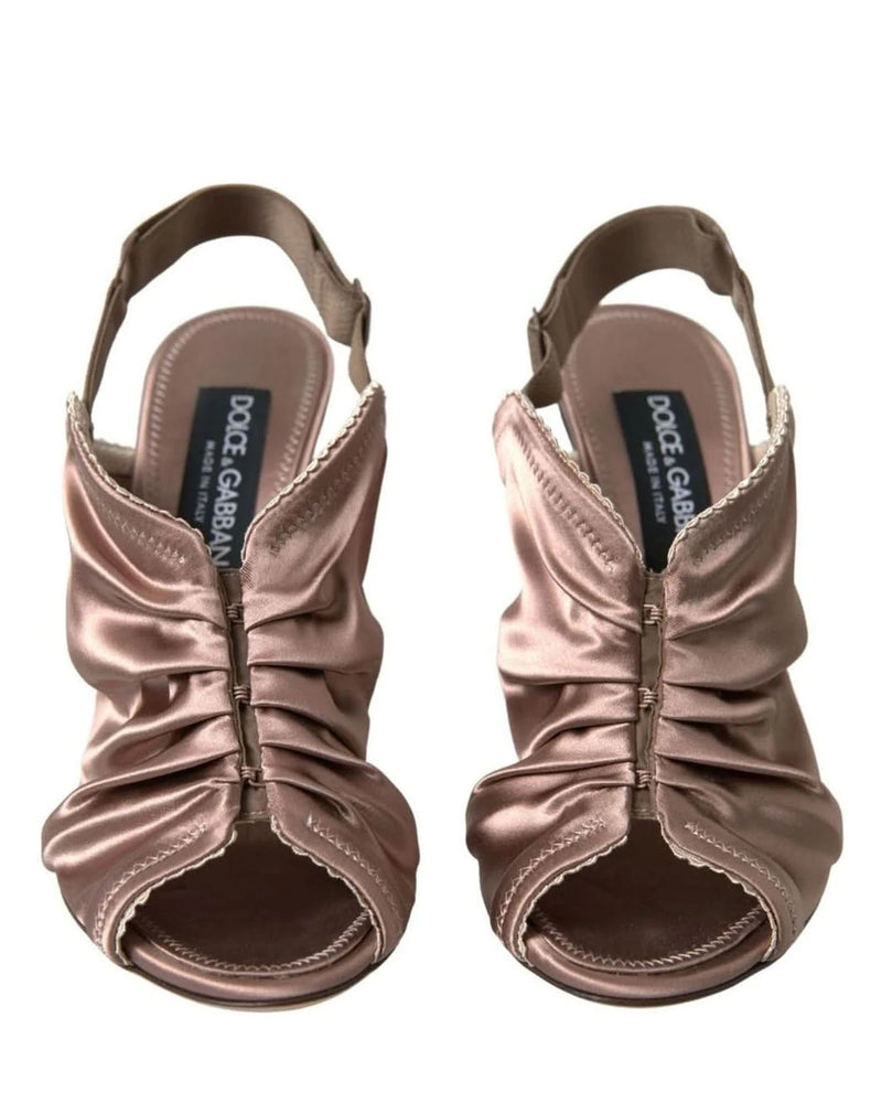 Dolce & Gabbana Brown Light Slingback Corset Style Fastening Stiletto Heels Heels