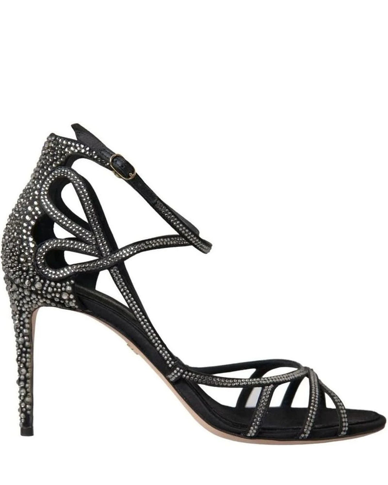 Dolce & Gabbana Satin Rhinestone Stiletto Heel Heels