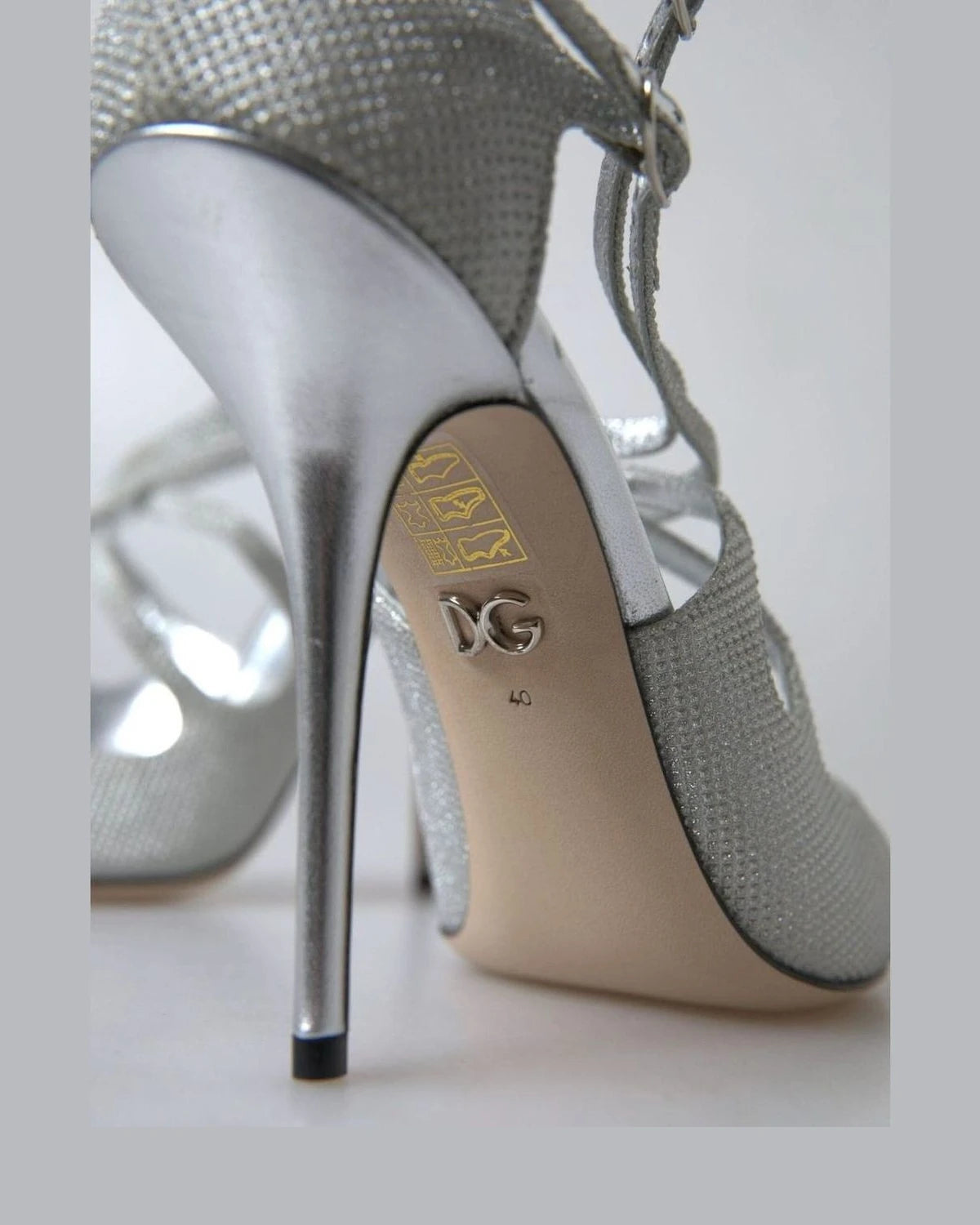 Dolce & Gabbana Silver Shimmers Heel Heels