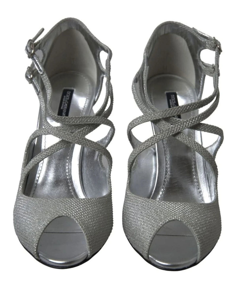 Dolce & Gabbana Silver Shimmers Heel Heels