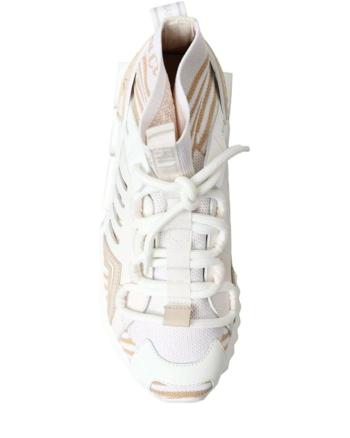 Dolce & Gabbana White Beige Sorrento Socks Sneakers Sneakers