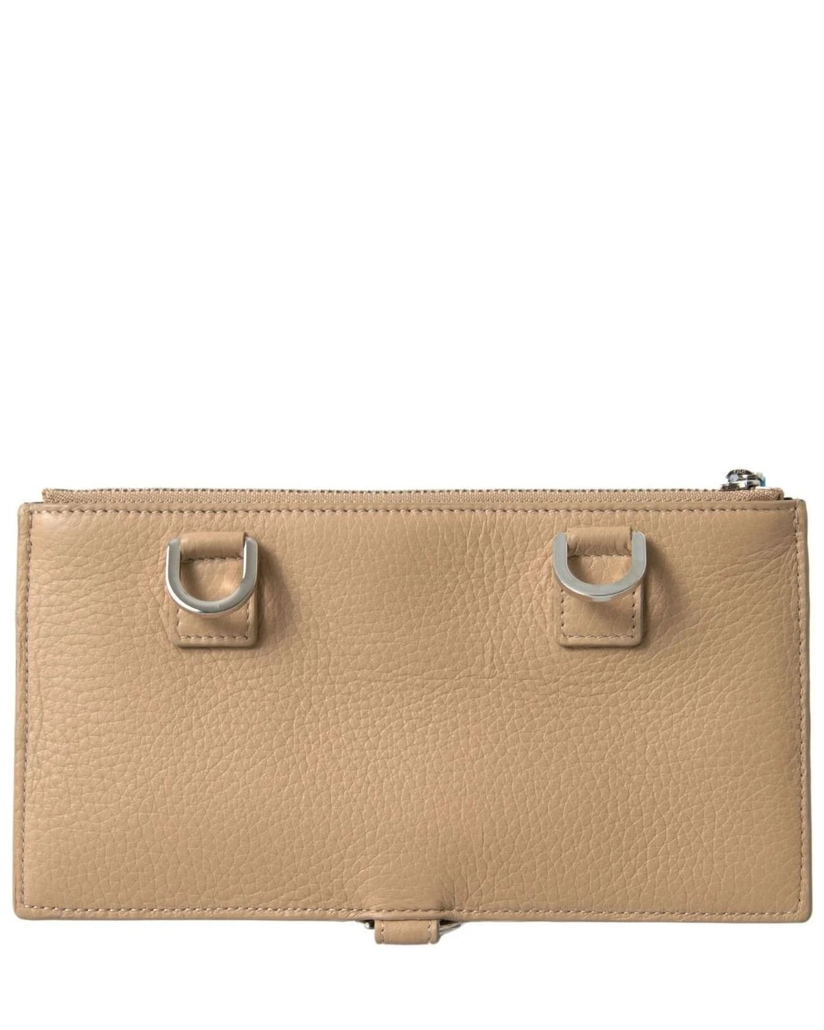 Dolce & Gabbana Beige Leather Shoulder Cardholder Strap Wallet Wallets