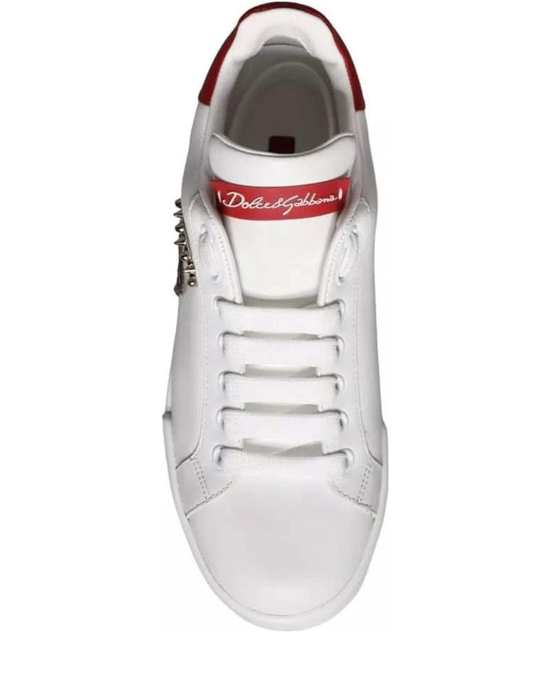 Dolce & Gabbana White Patch Calfskin Nappa Portofino Sneakers Sneakers