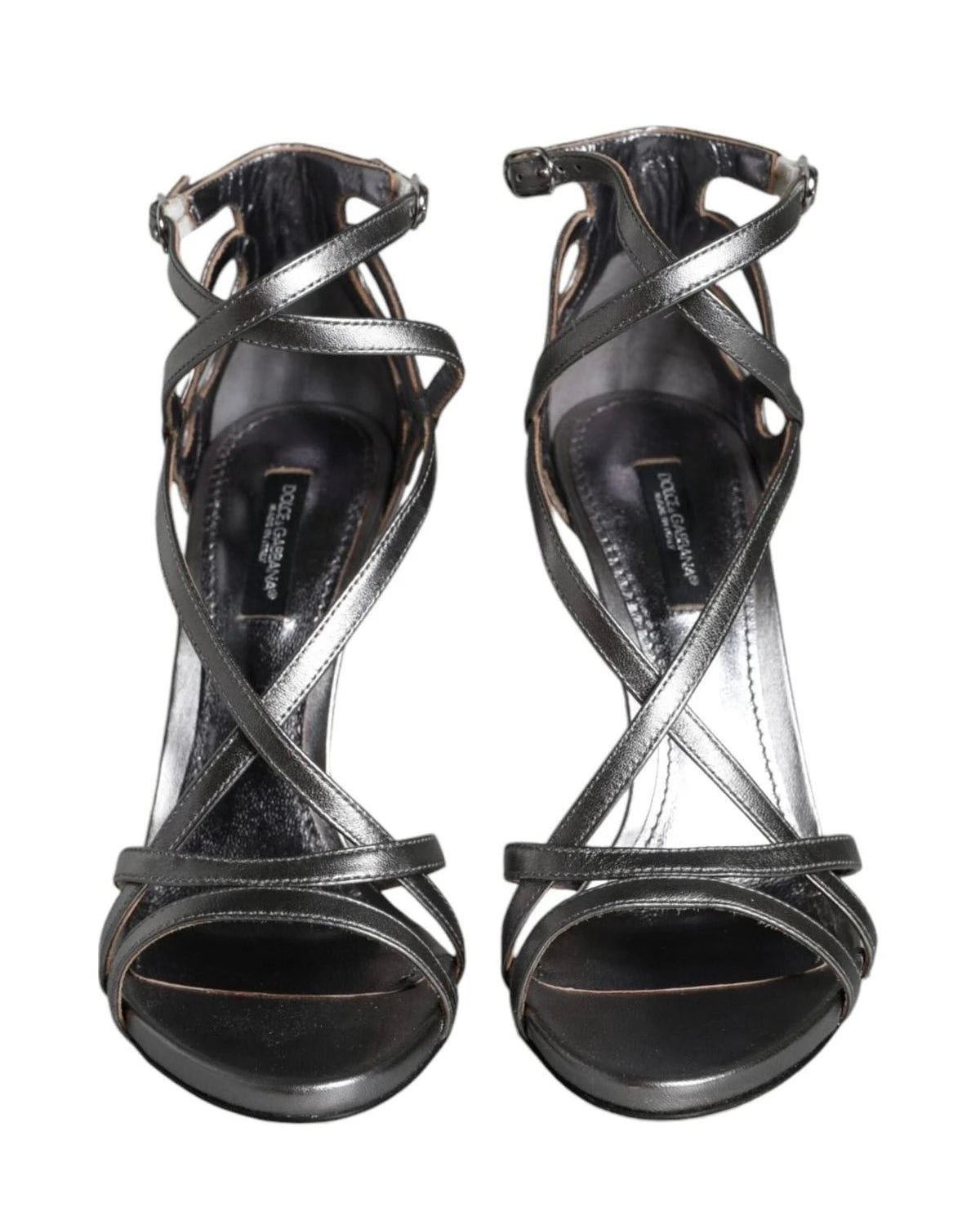 Dolce & Gabbana Silver Leather Keira Heels Heels