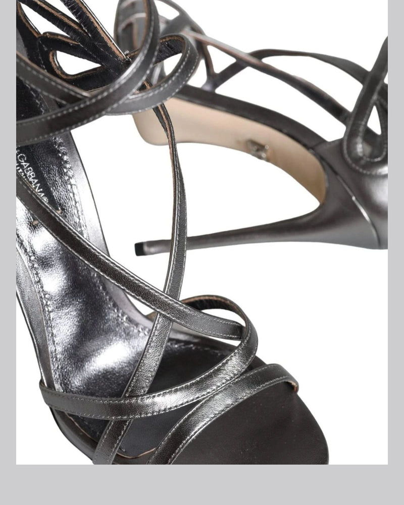 Dolce & Gabbana Silver Leather Keira Heels Heels