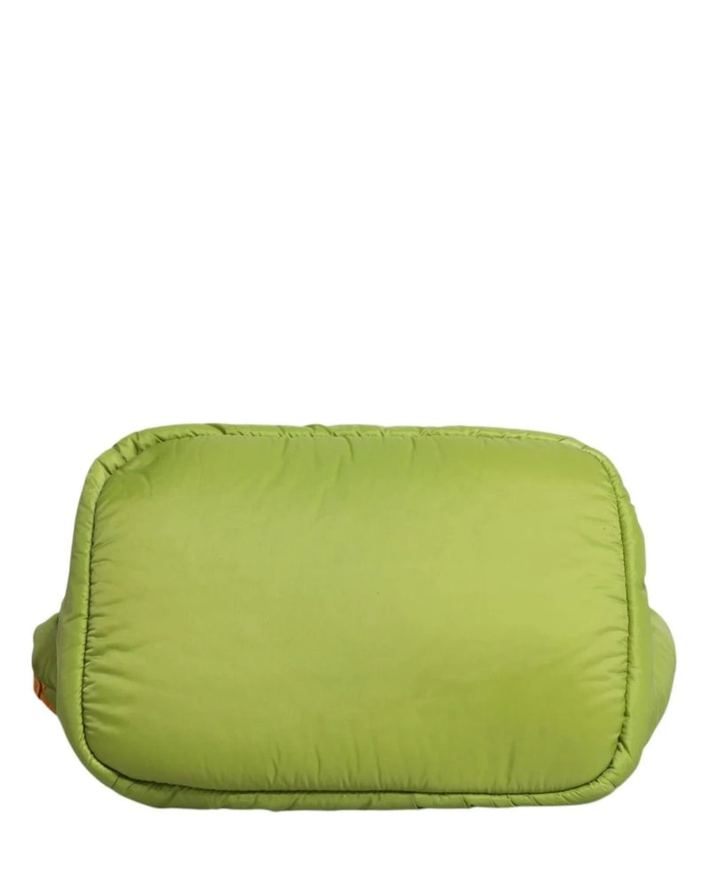 Dolce & Gabbana Green Nylon Padded Logo Plaque Tote Crossbody Bag Cross Body Bags