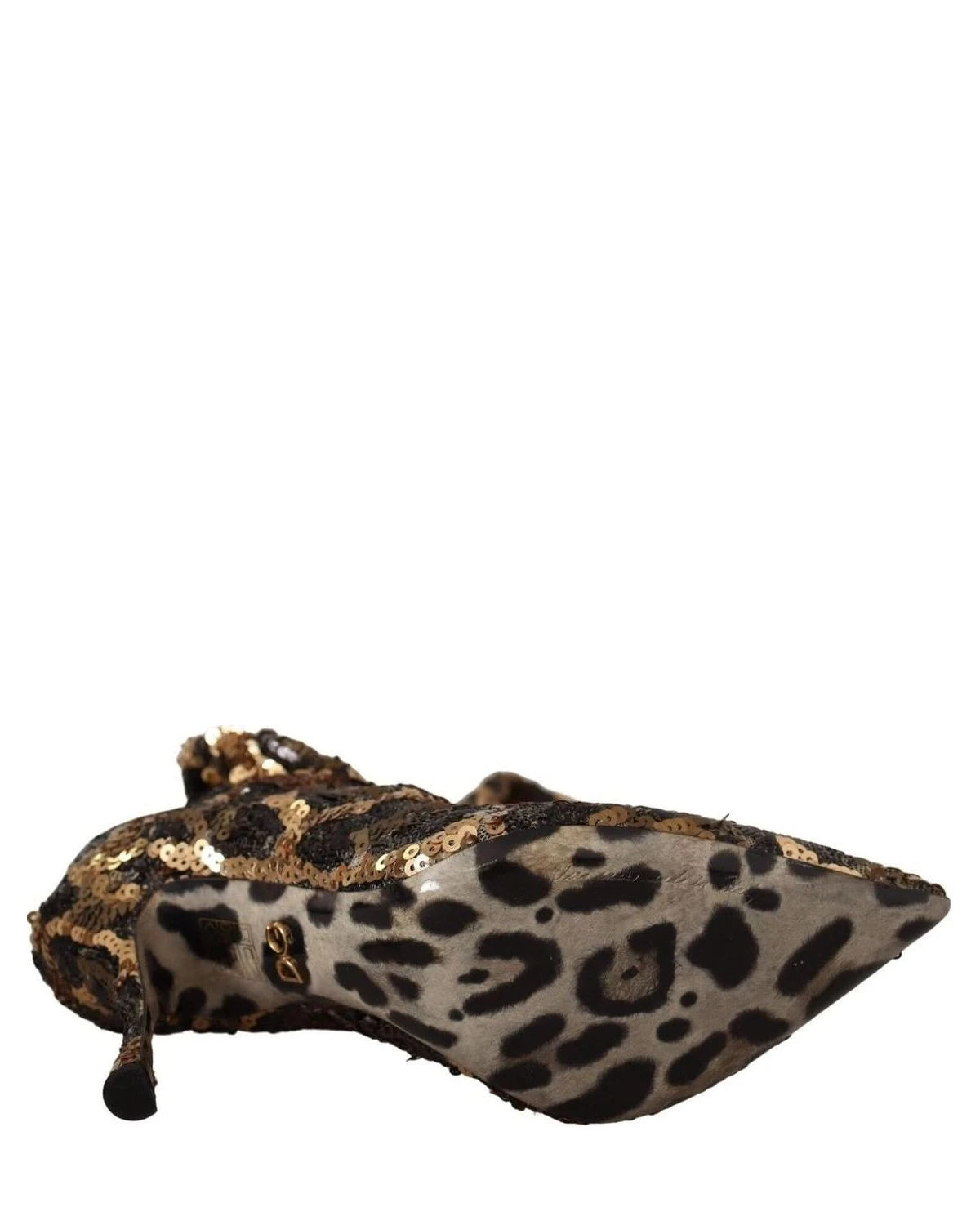 Dolce & Gabbana Gold Leopard Sequins Boots Boots