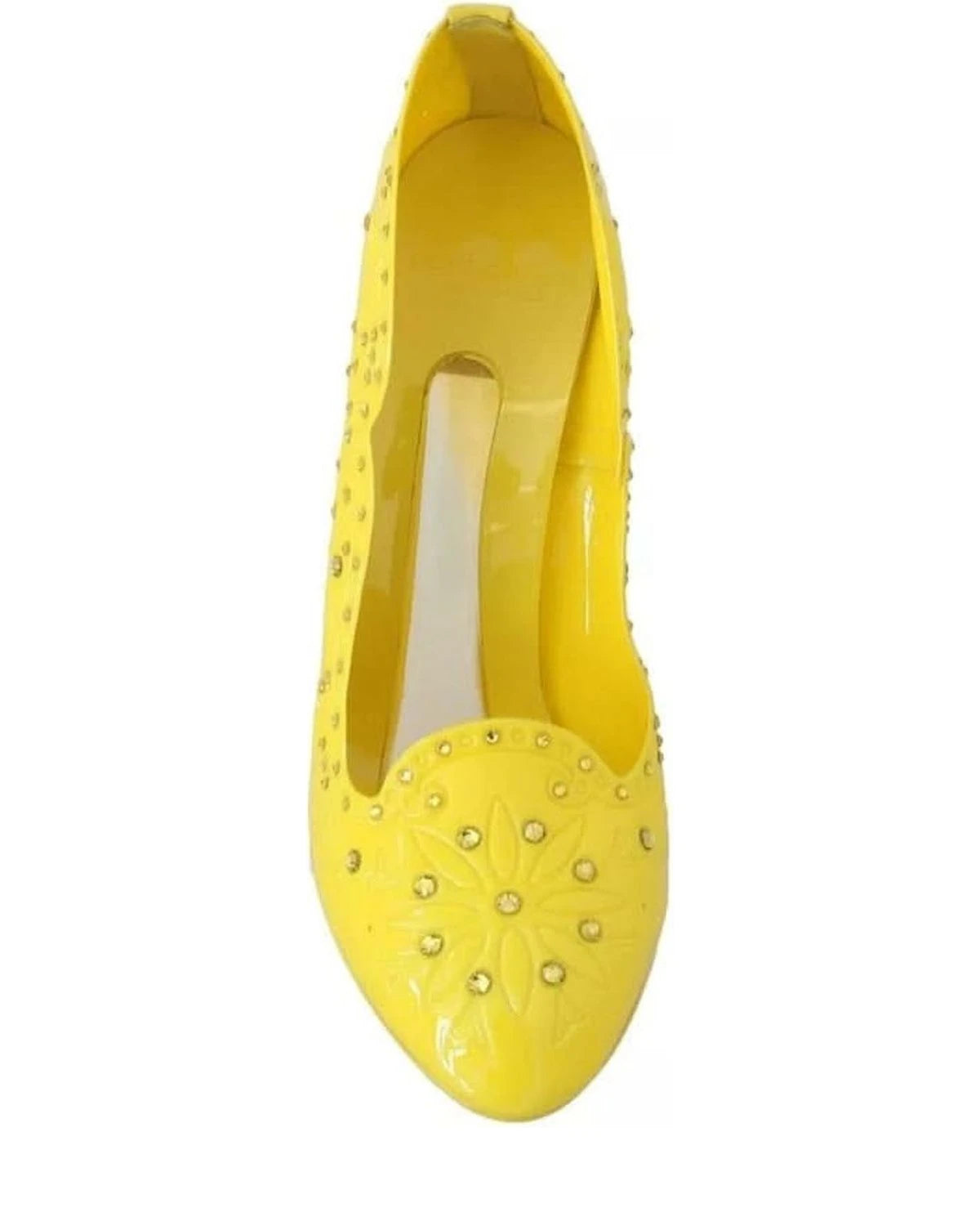 Dolce & Gabbana Yellow Crystal Heels Cinderella Shoes Heels