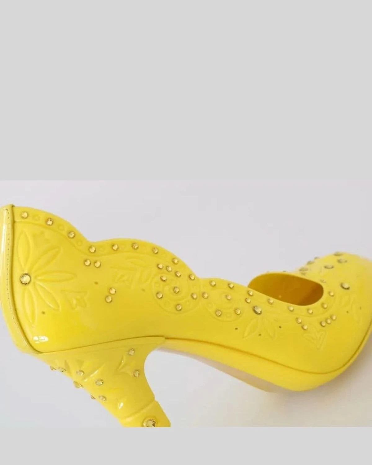 Dolce & Gabbana Yellow Crystal Heels Cinderella Shoes Heels