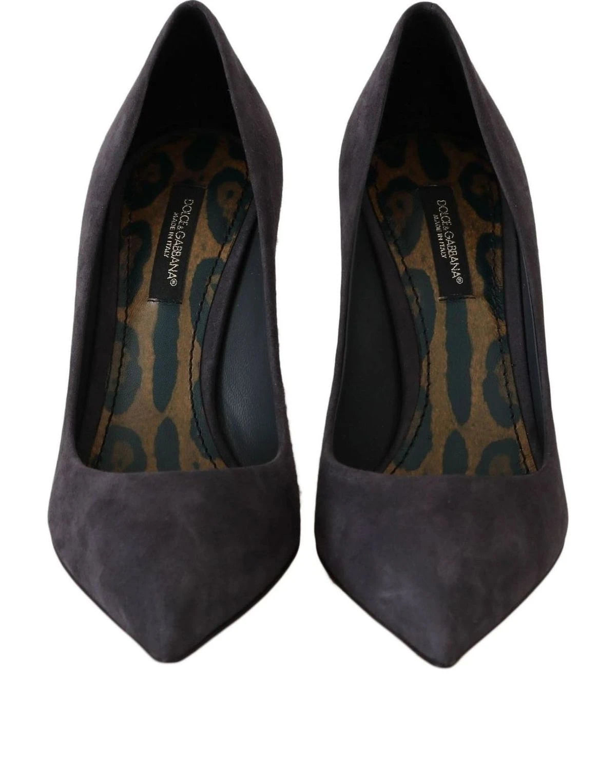 Dolce & Gabbana Gray Suede Leather Stiletto Shoes Heels Heels