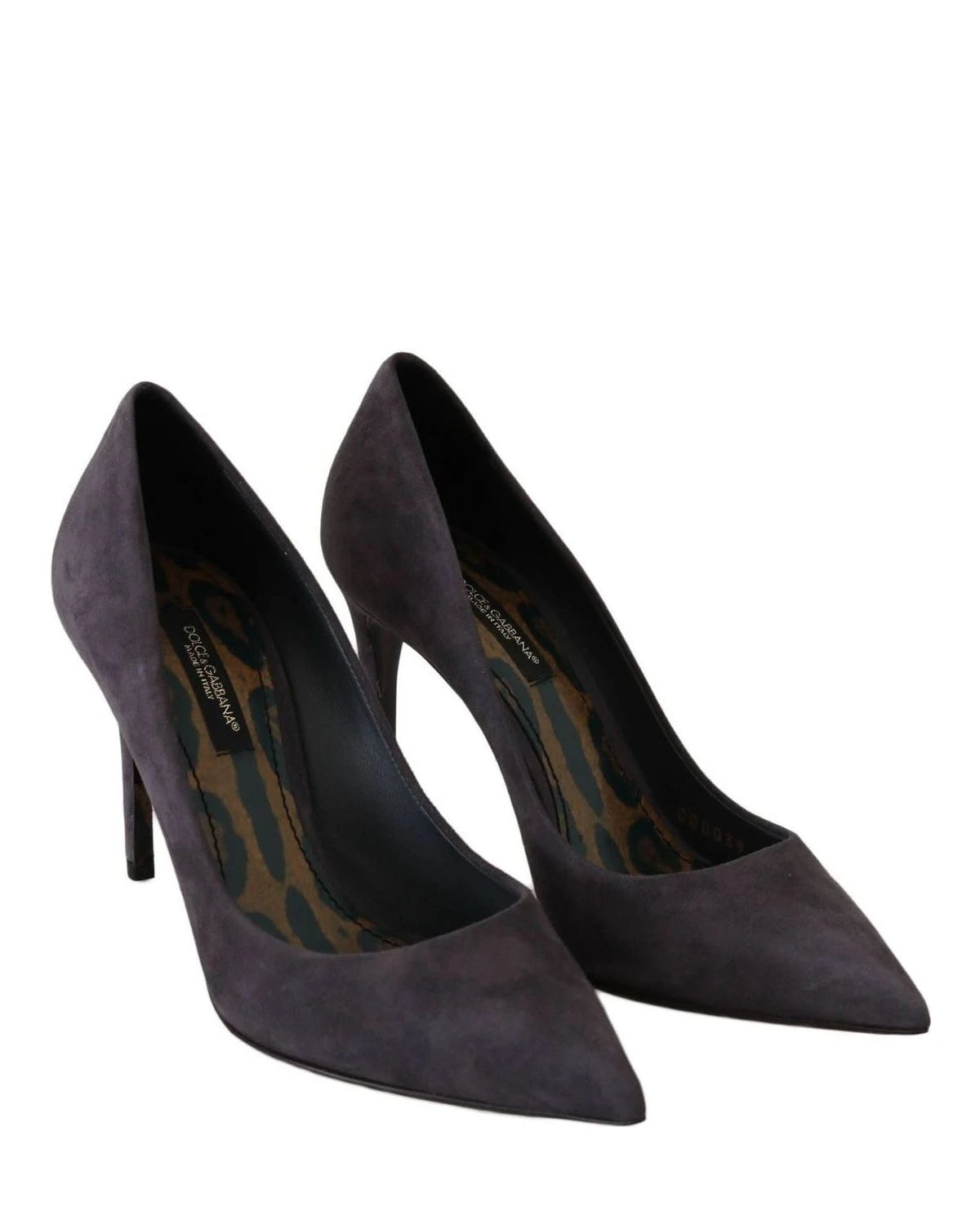 Dolce & Gabbana Gray Suede Leather Stiletto Shoes Heels Heels