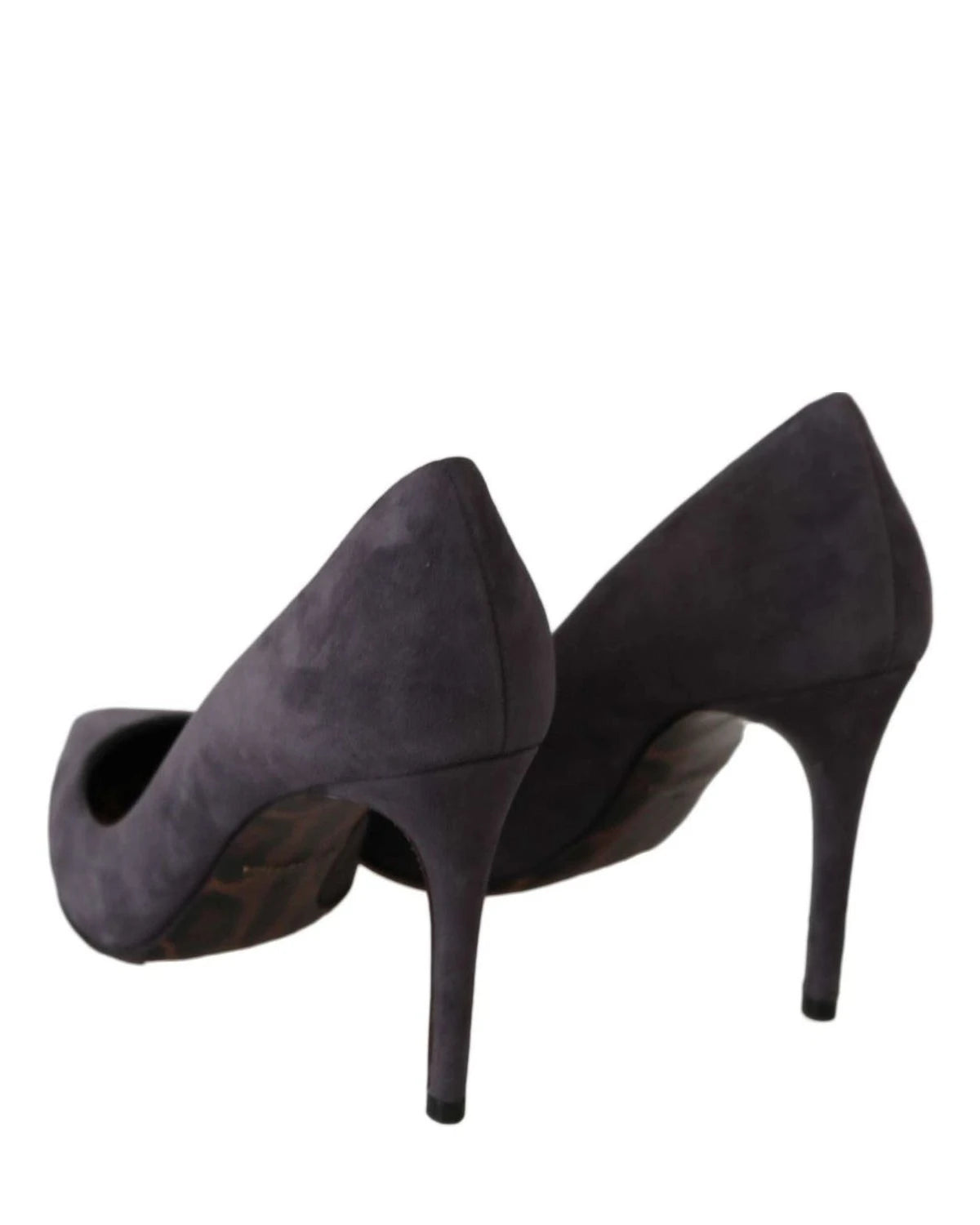 Dolce & Gabbana Gray Suede Leather Stiletto Shoes Heels Heels