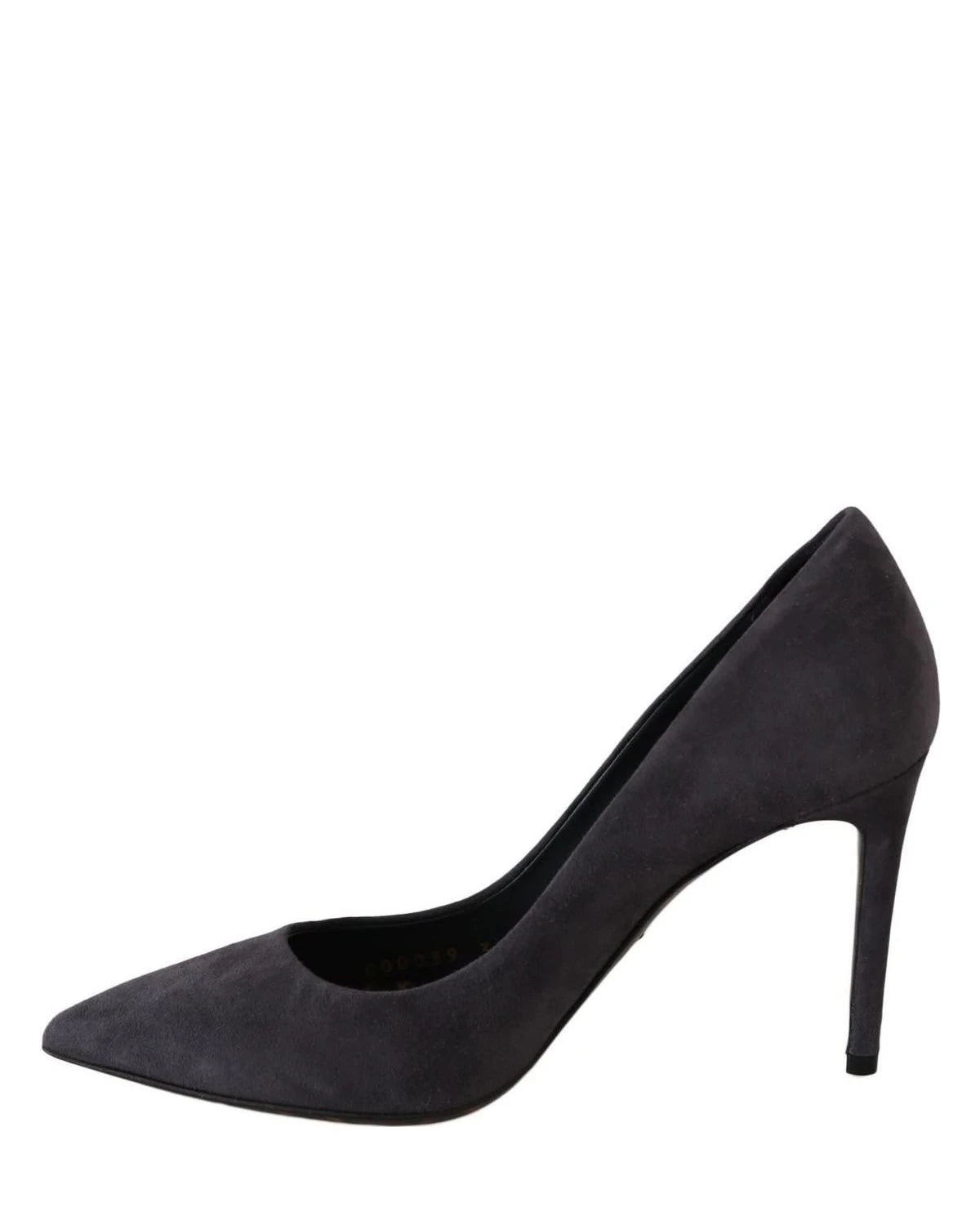 Dolce & Gabbana Gray Suede Leather Stiletto Shoes Heels Heels