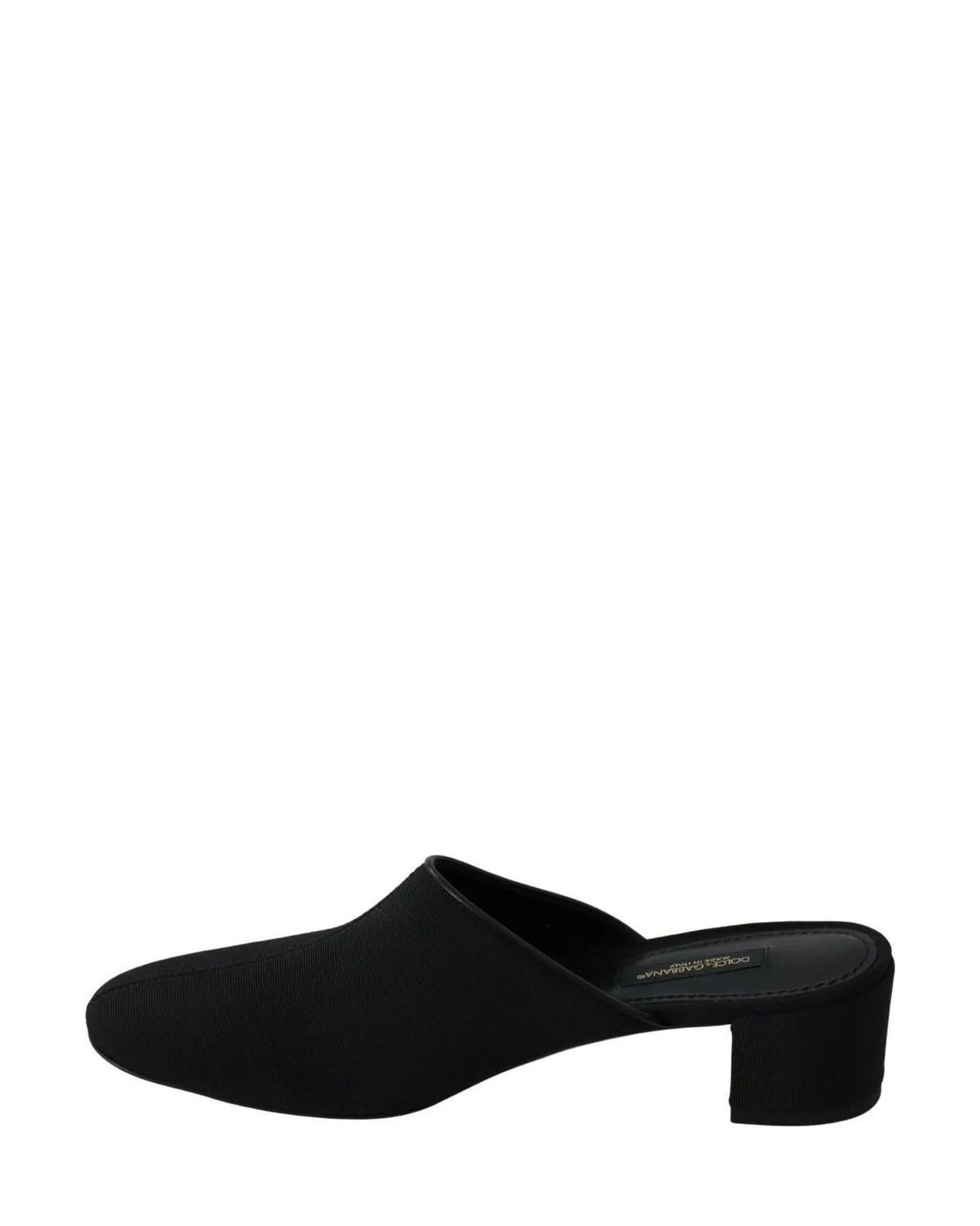 Dolce & Gabbana Black Grosgrain Slides Heels