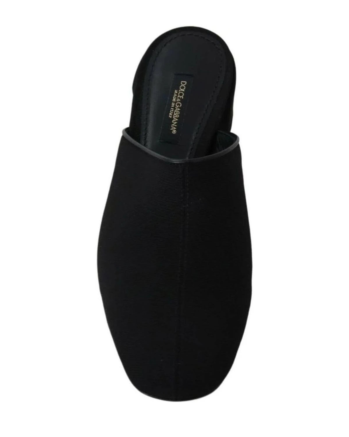 Dolce & Gabbana Black Grosgrain Slides Heels