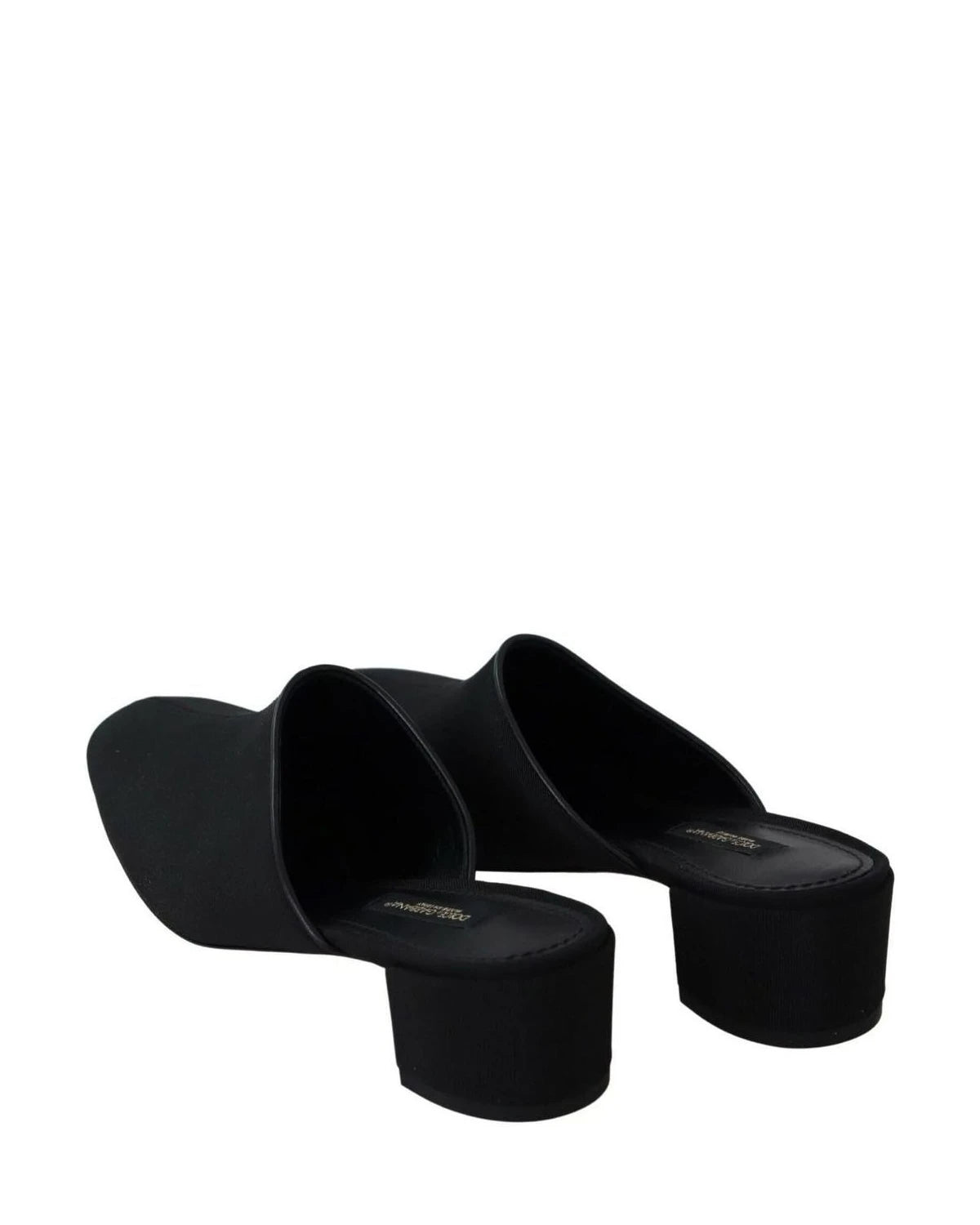 Dolce & Gabbana Black Grosgrain Slides Heels