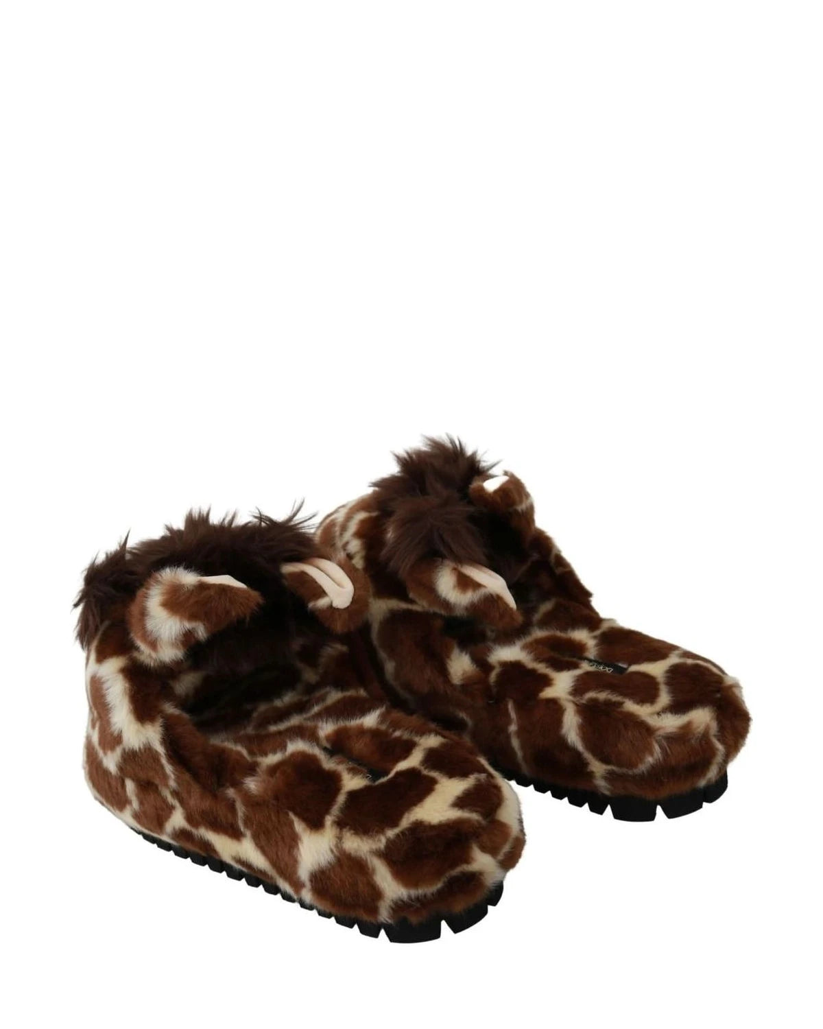 Dolce & Gabbana Brown Giraffe Slippers Flats Sandals Shoes Flats