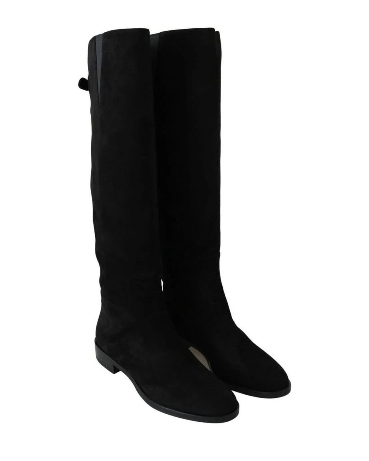 Dolce & Gabbana Black Suede Knee High Flat Boots Boots