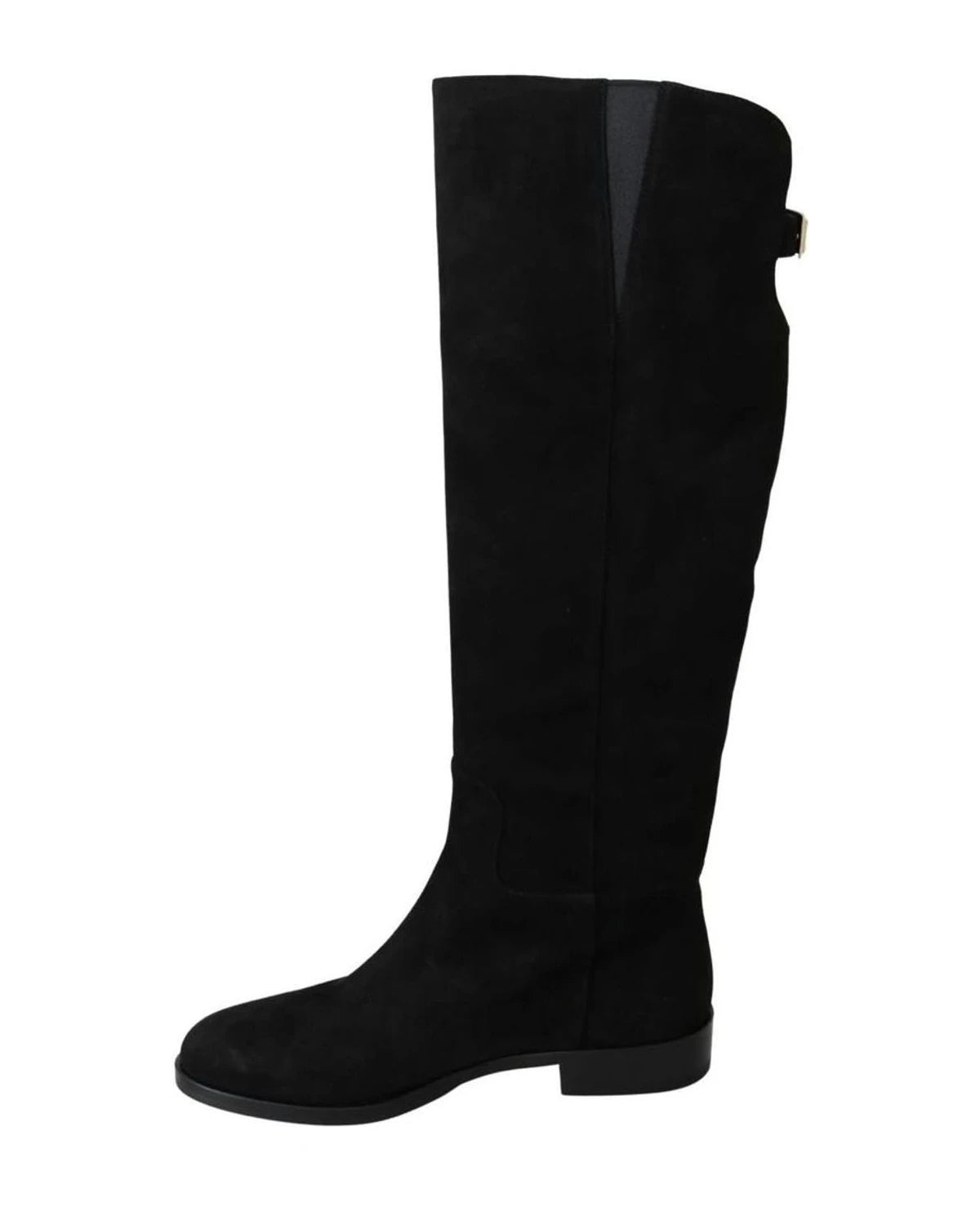 Dolce & Gabbana Black Suede Knee High Flat Boots Boots