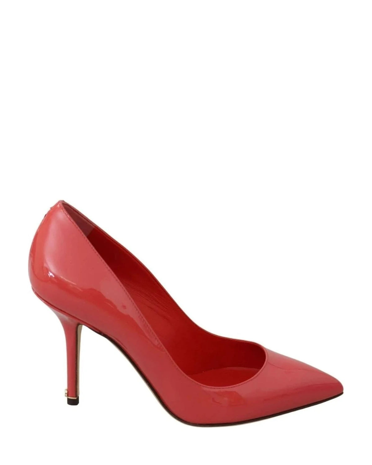 Dolce & Gabbana Pink Leather Dark Patent Heels Pumps Heels