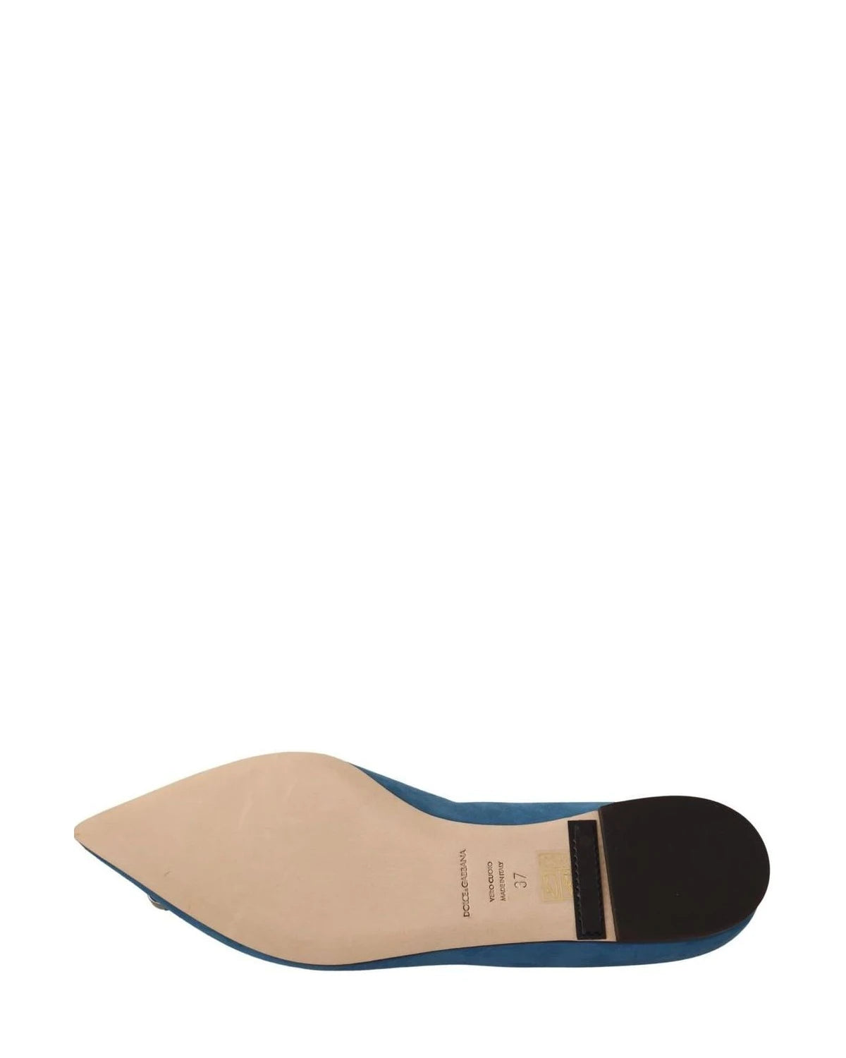 Dolce & Gabbana Blue Suede Crystals Loafers Flats Shoes Flats