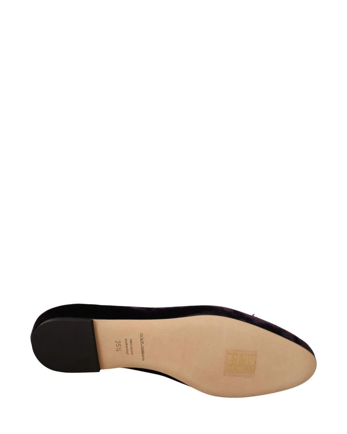 Dolce & Gabbana Purple Velvet Dg Heart Loafers Flats Shoes Flats