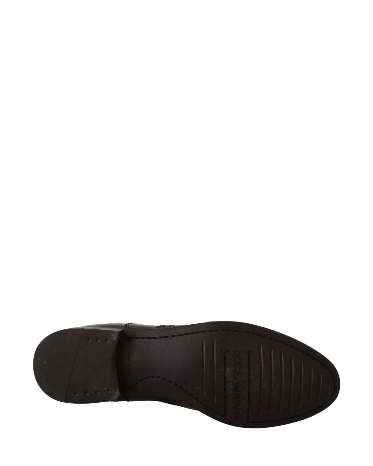 Dolce & Gabbana Black Leather Ankle High Flat Boots Boots