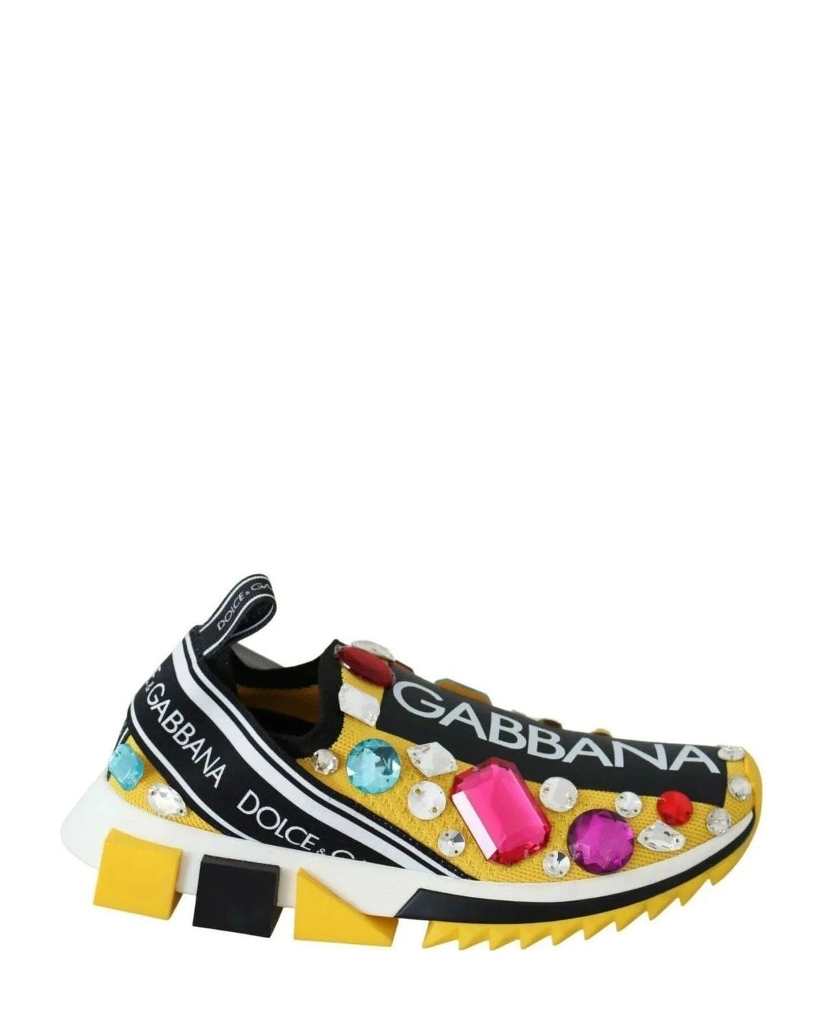 Dolce & Gabbana Yellow Crystals Sneakers Shoes Sneakers