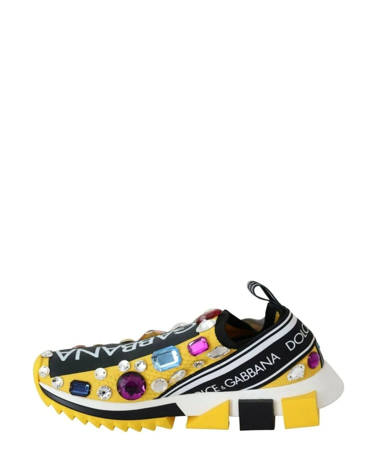 Dolce & Gabbana Yellow Crystals Sneakers Shoes Sneakers