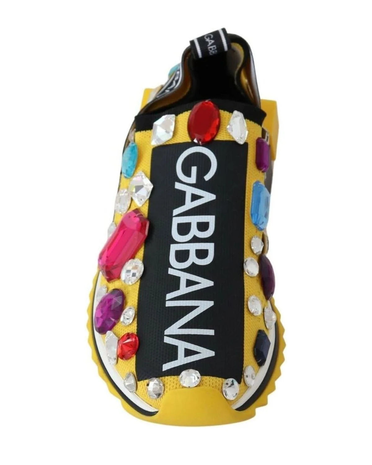 Dolce & Gabbana Yellow Crystals Sneakers Shoes Sneakers