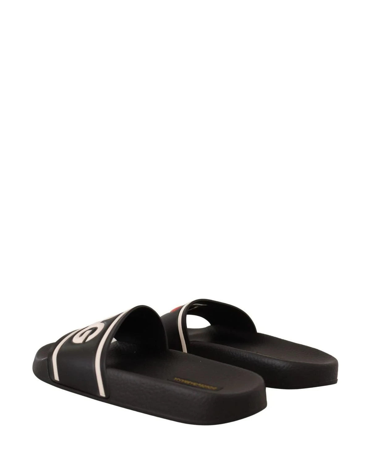 Dolce & Gabbana Black Leather Slides Sandals Sandals