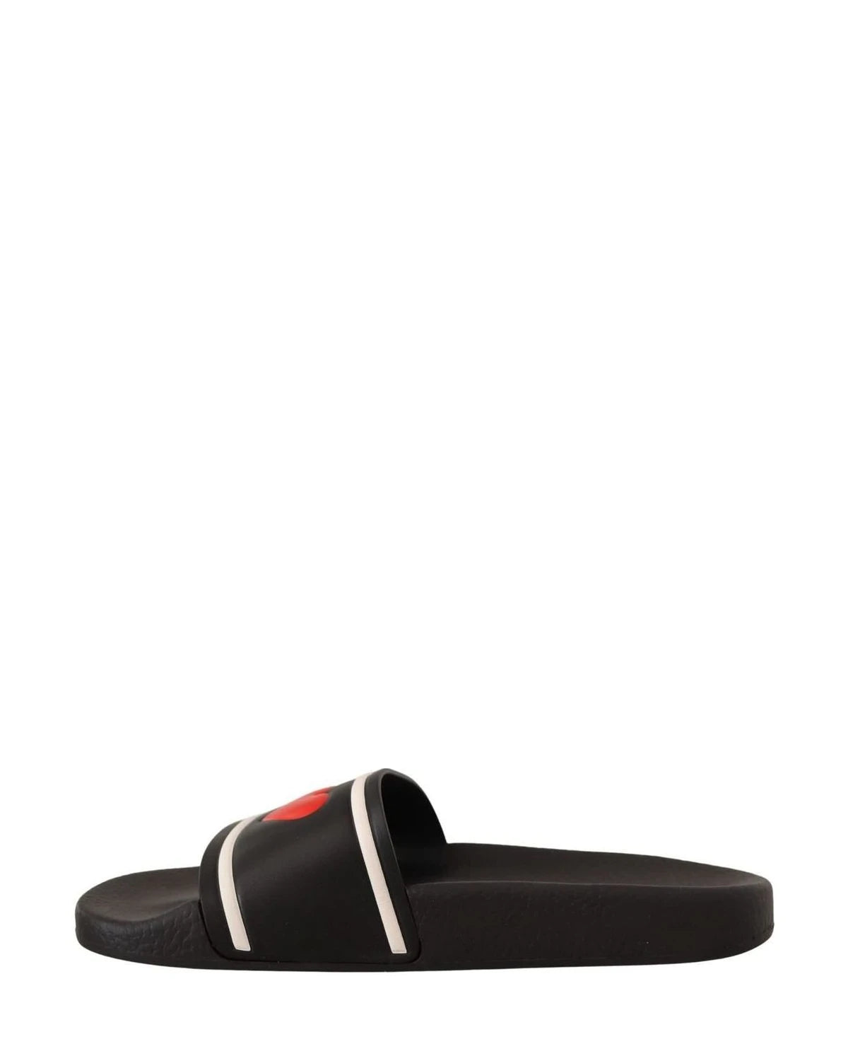 Dolce & Gabbana Black Leather Slides Sandals Sandals