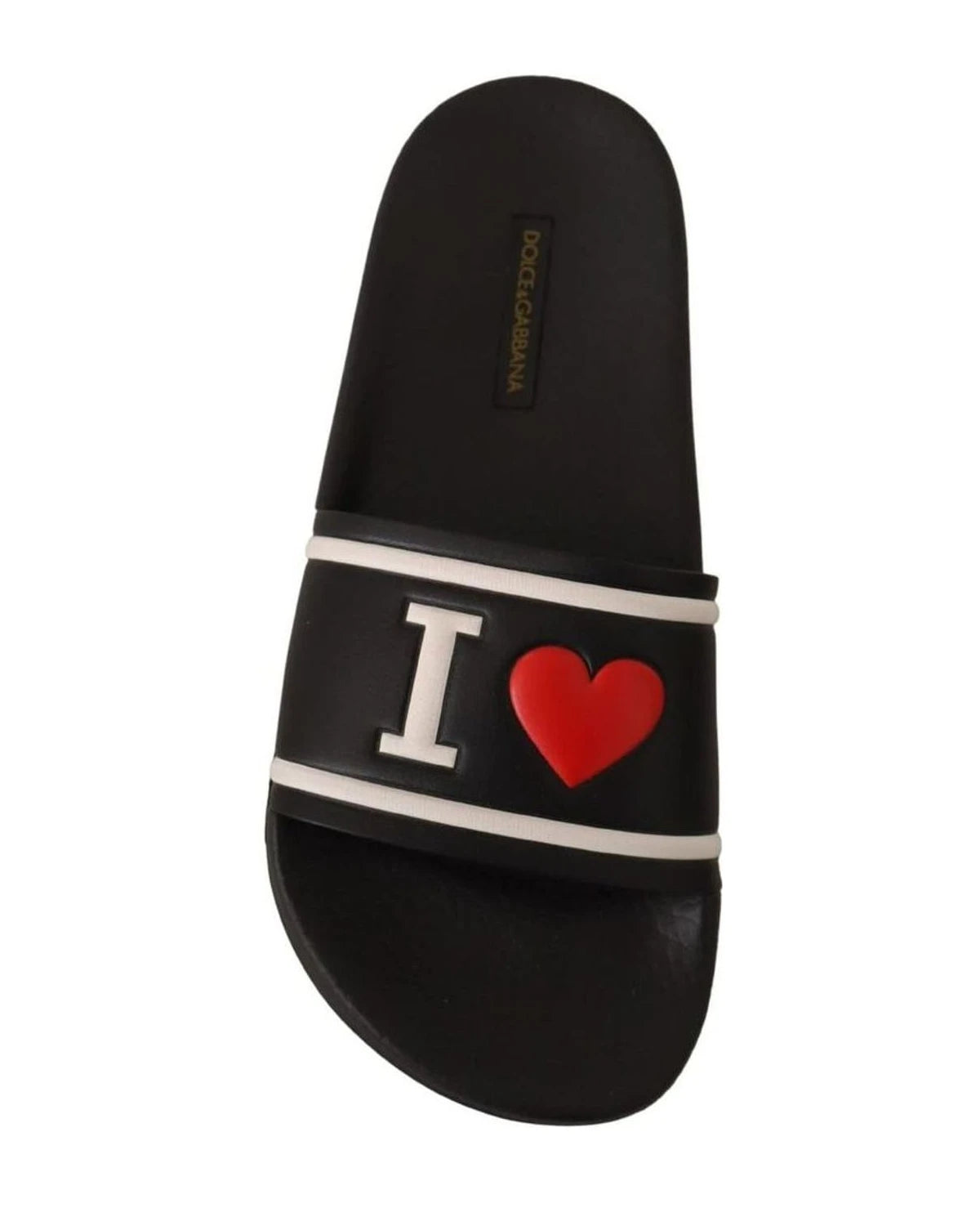 Dolce & Gabbana Black Leather Slides Sandals Sandals