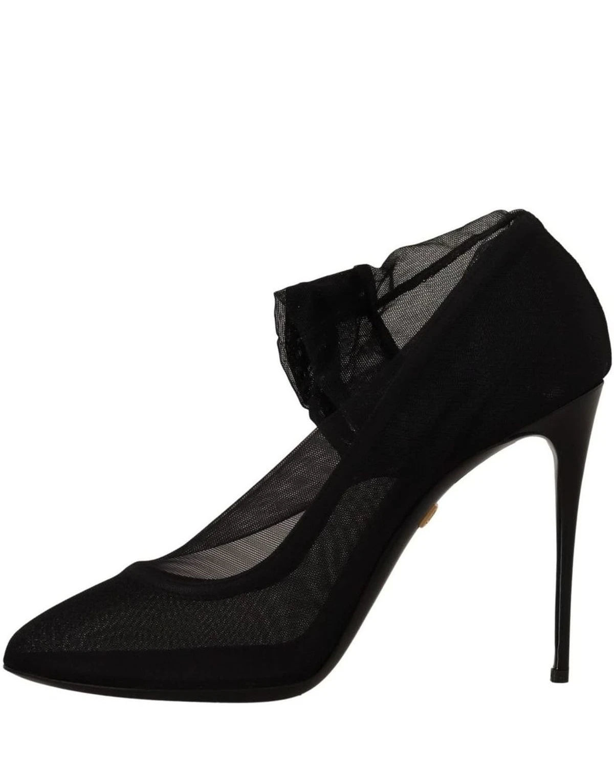 Dolce & Gabbana Black Tulle Stretch Boots Pumps Shoes Heels