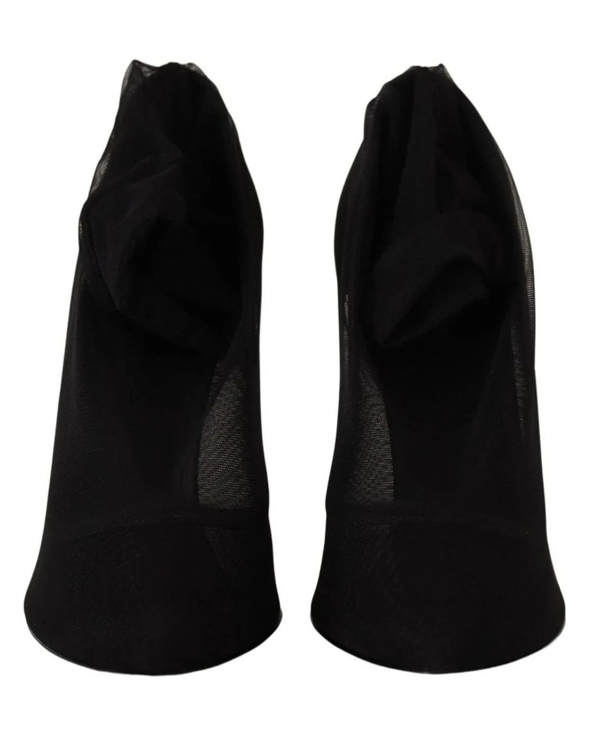 Dolce & Gabbana Black Tulle Stretch Boots Pumps Shoes Heels