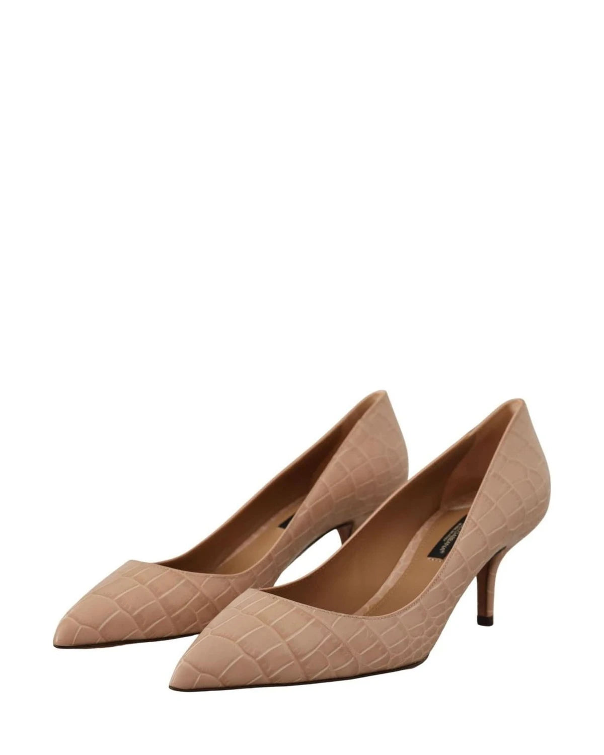 Dolce & Gabbana Beige Leather Pointed Heels Heels