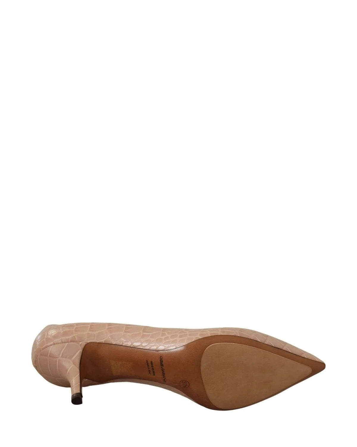 Dolce & Gabbana Beige Leather Pointed Heels Heels