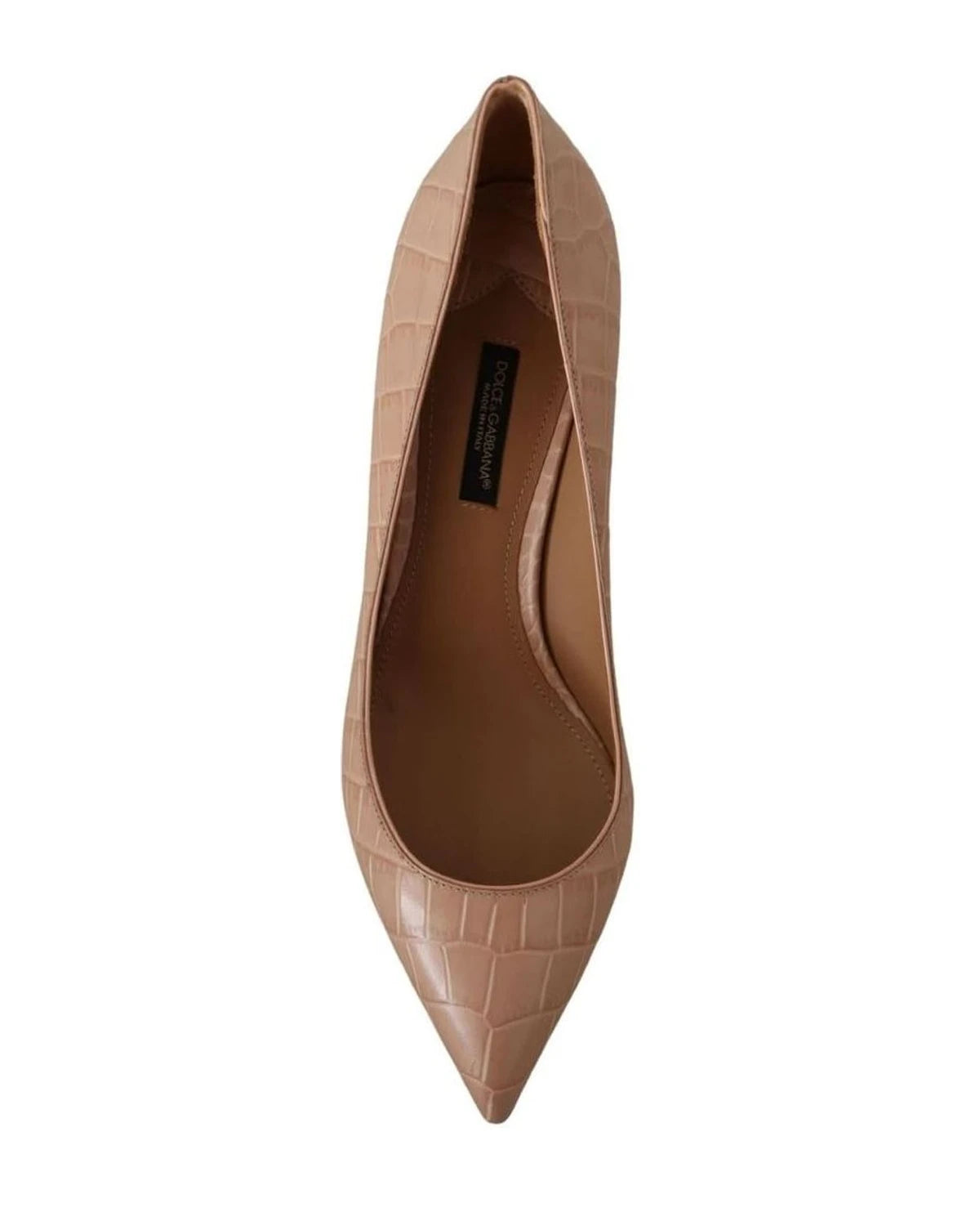 Dolce & Gabbana Beige Leather Pointed Heels Heels