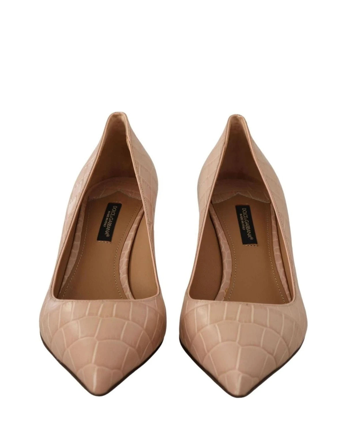 Dolce & Gabbana Beige Leather Pointed Heels Heels