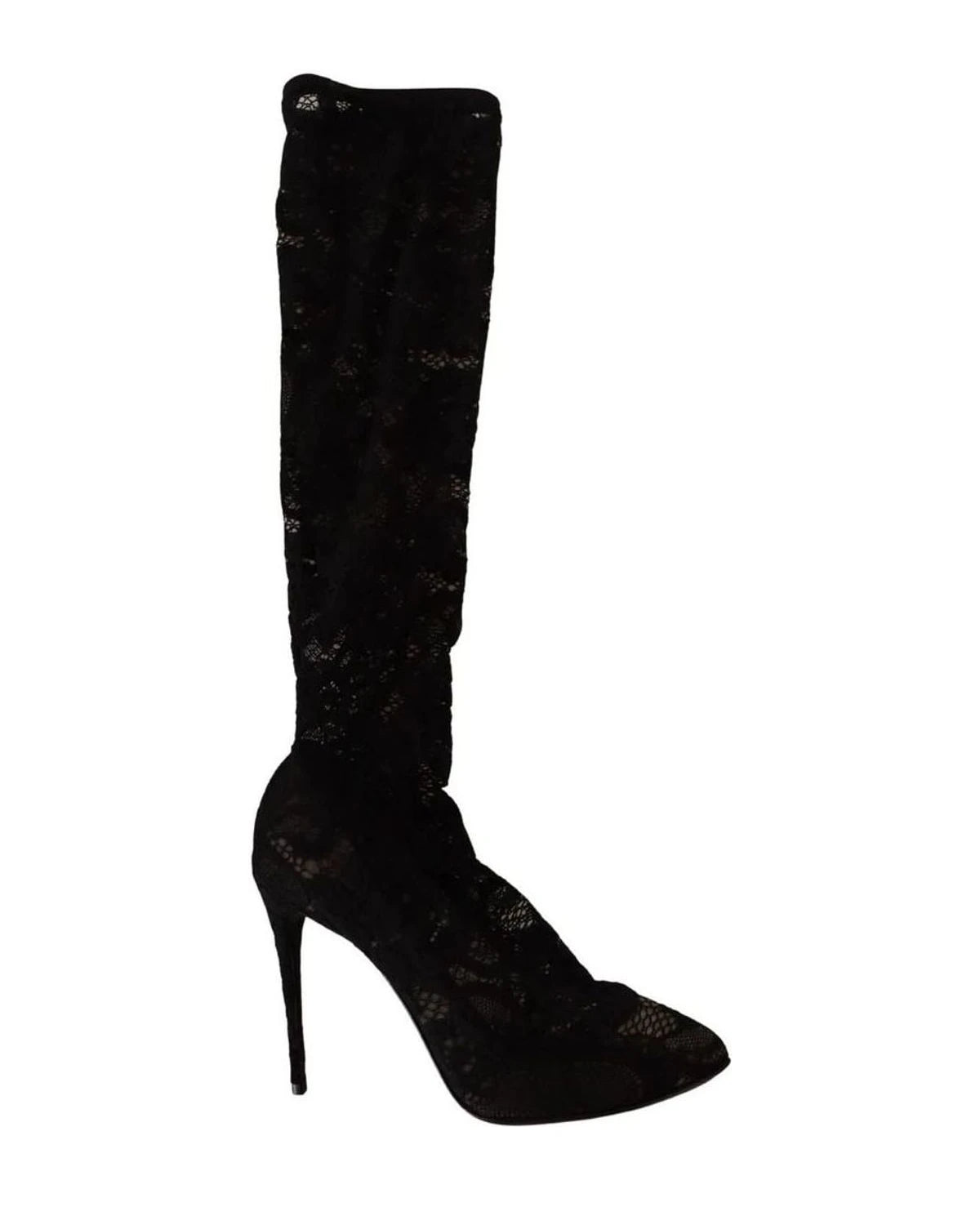 Dolce & Gabbana Black Lace Stretch Socks Taormina Boots Boots