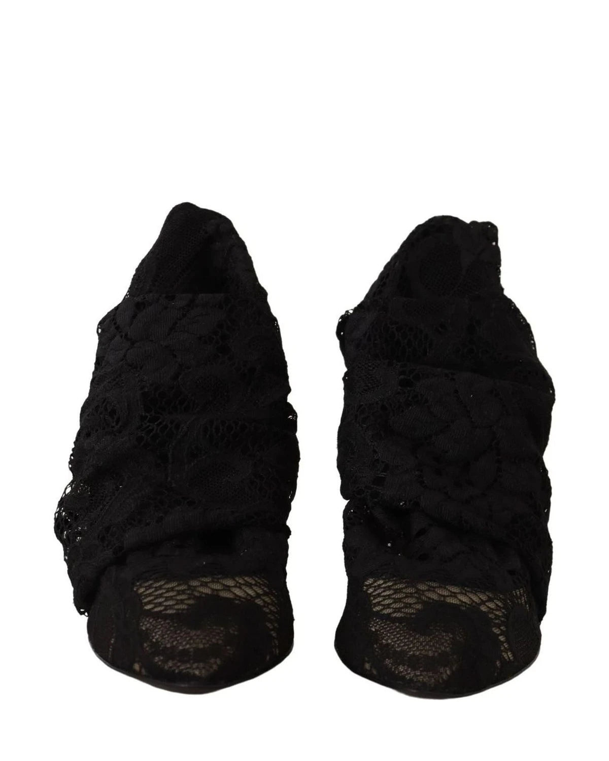 Dolce & Gabbana Black Lace Stretch Socks Taormina Boots Boots